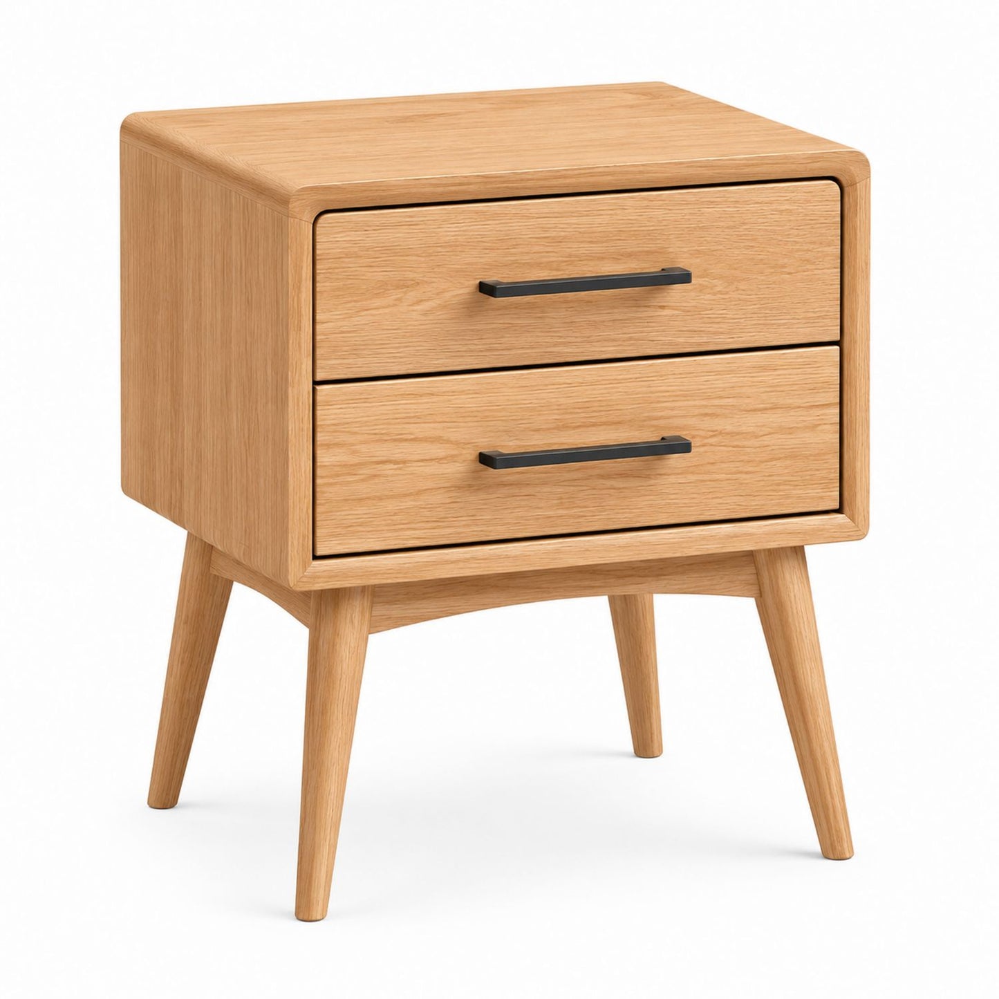 Solid Oak Nightstand with Two Drawers 50x40x60cm
