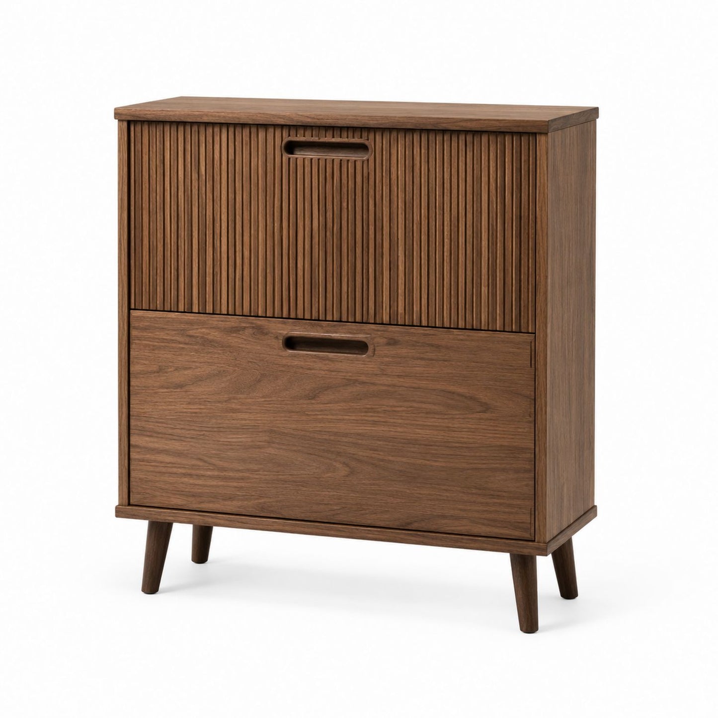 Walnut Wood Storage Cabinet with Two Doors