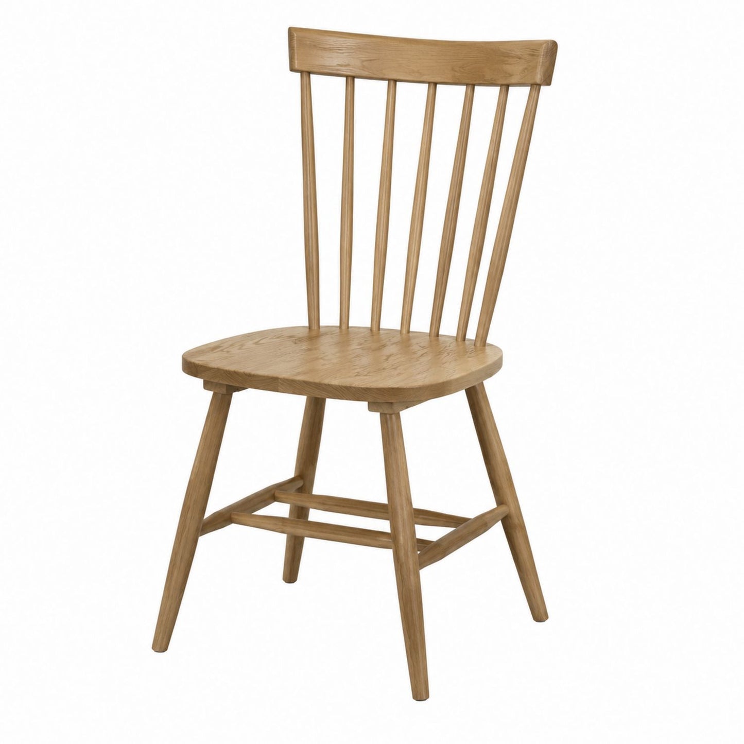Oak Wood Spindle Back Chair Natural Finish 102cm x 43cm x 50cm