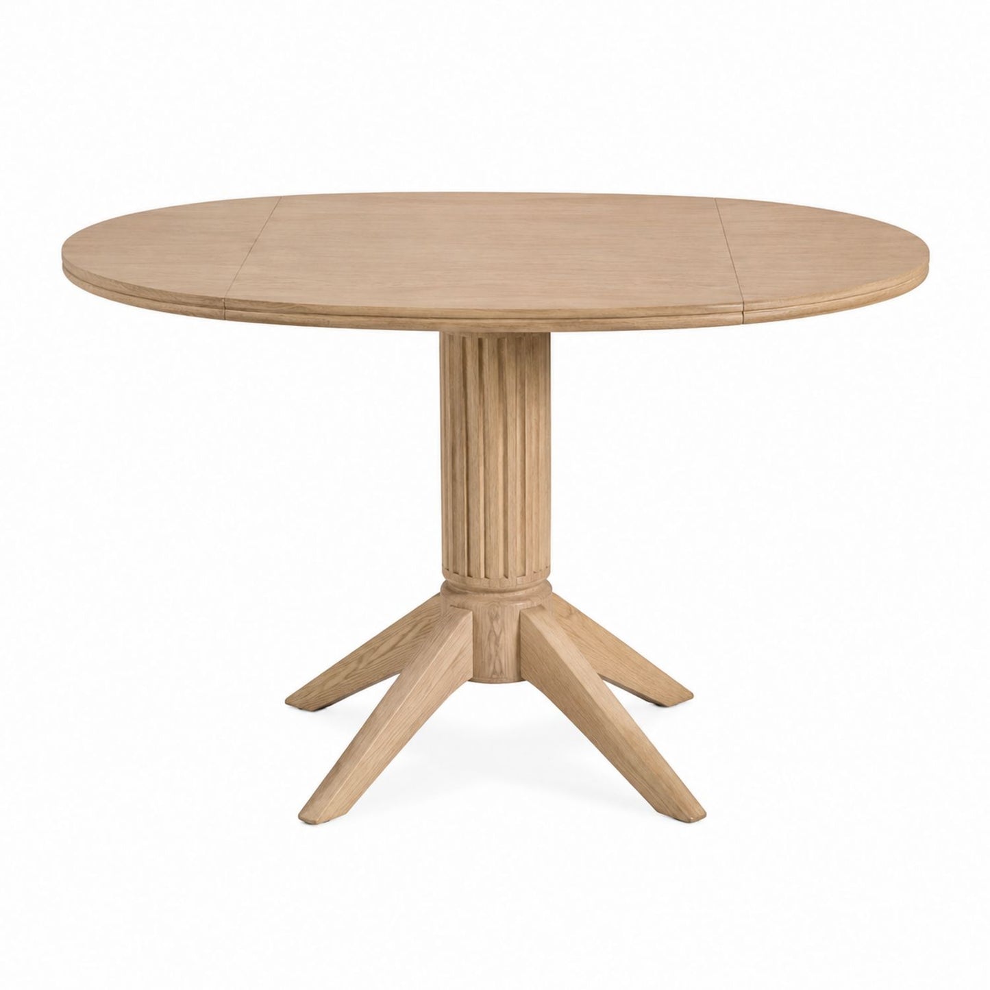 Round Solid Wood Dining Table Natural Finish