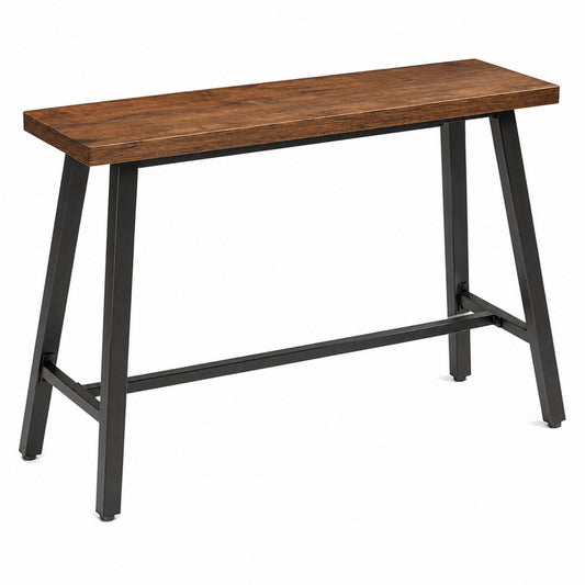 Wood Console Table with Metal Frame 110cm