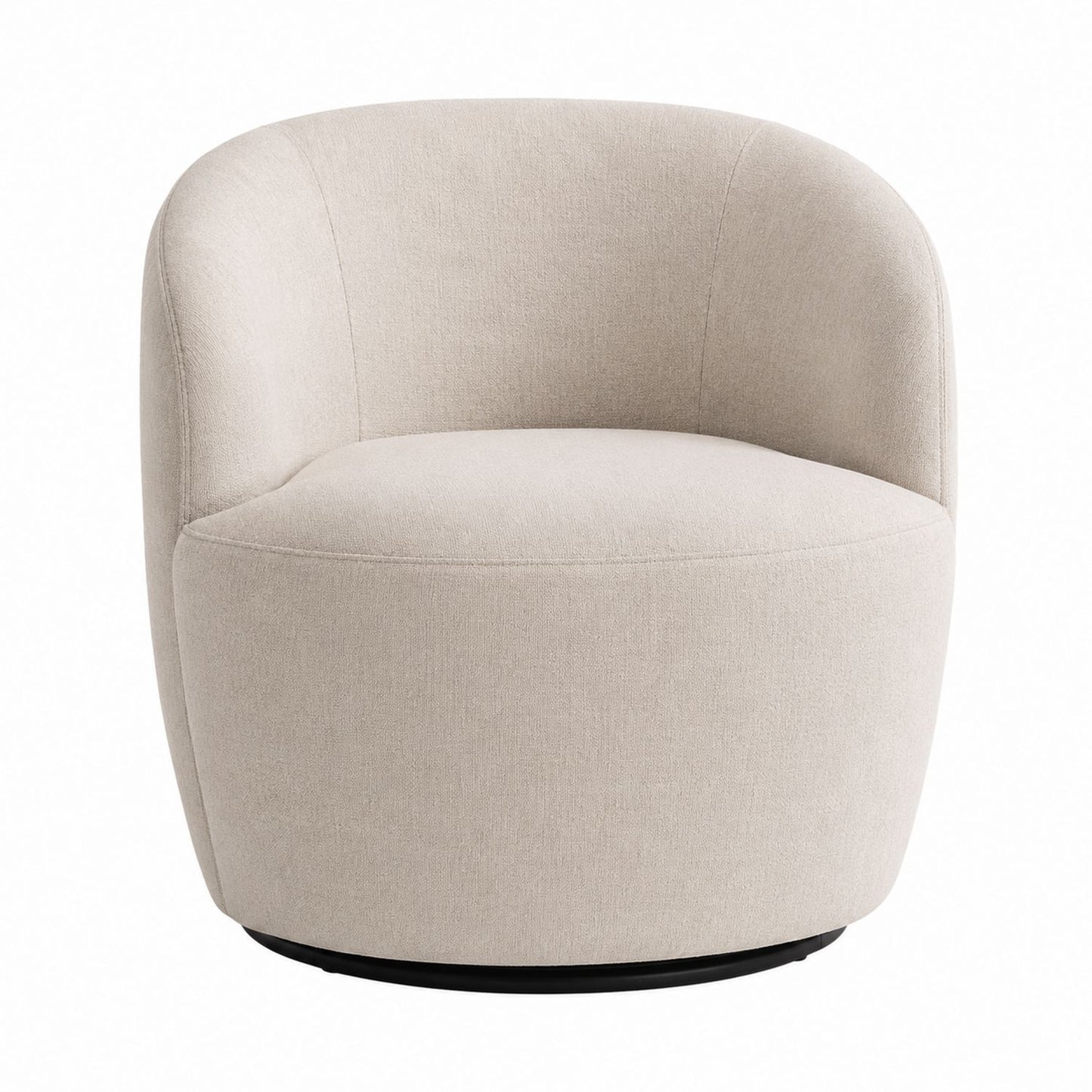 Swivel Chair Polyester Fabric Beige 75cm x 75cm x 70cm
