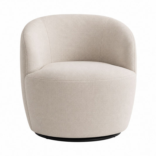 Swivel Chair Polyester Fabric Beige 75cm x 75cm x 70cm