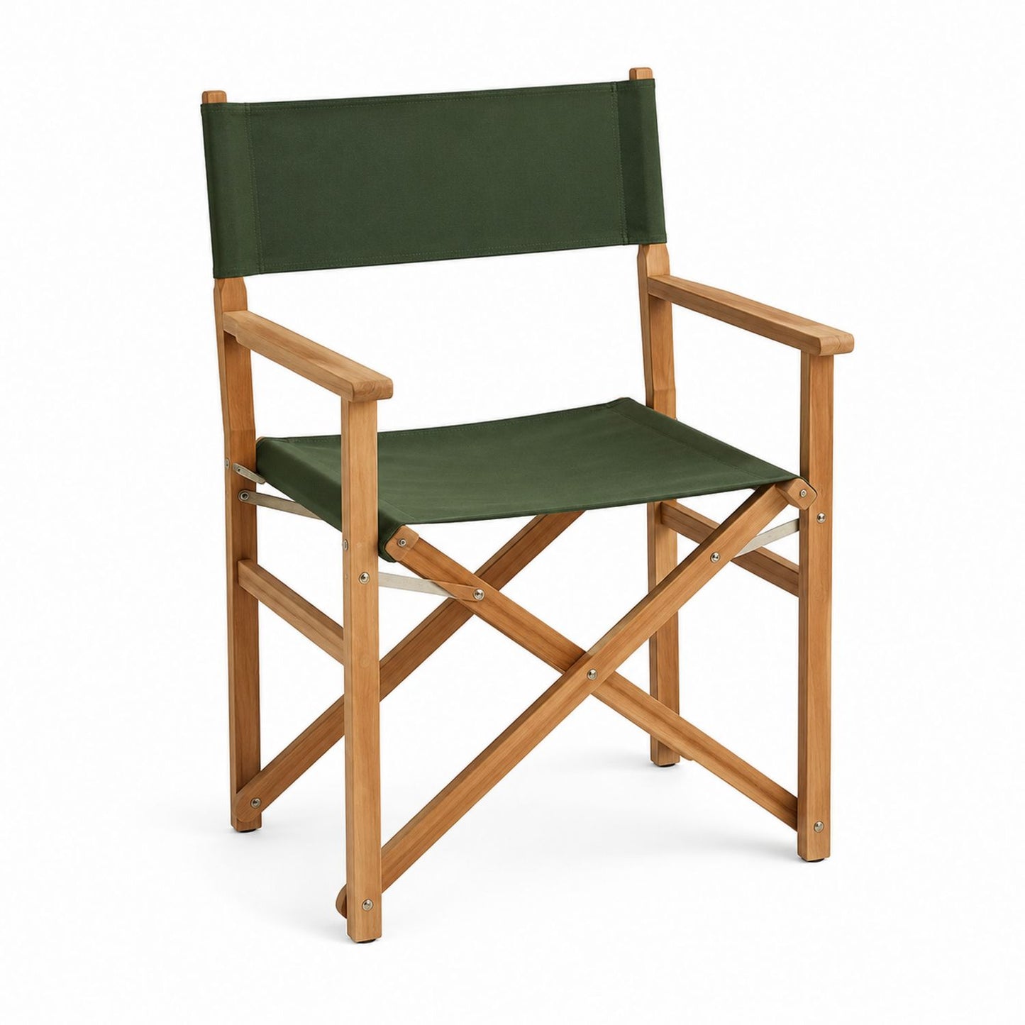 Teak Wood Director's Chair with Green Canvas