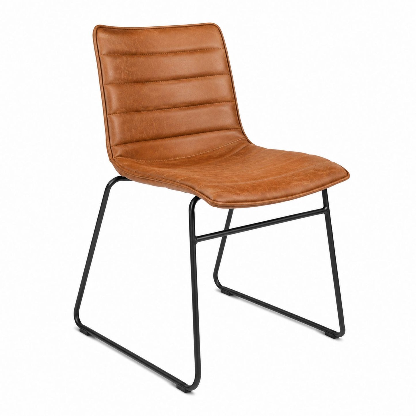 PU Leather Chair with Metal Frame Brown