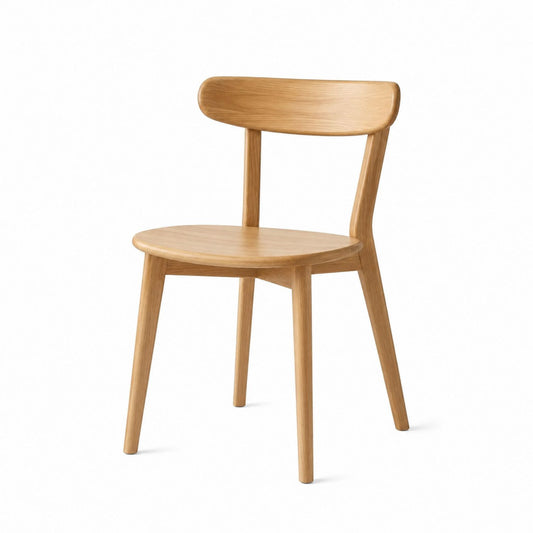 Wood Dining Chair with Natural Finish