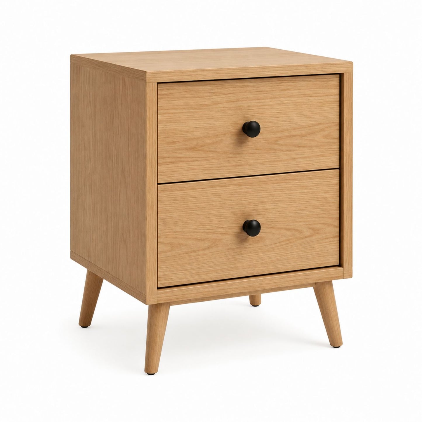 Oak Nightstand with Two Drawers, 50x40x60 cm