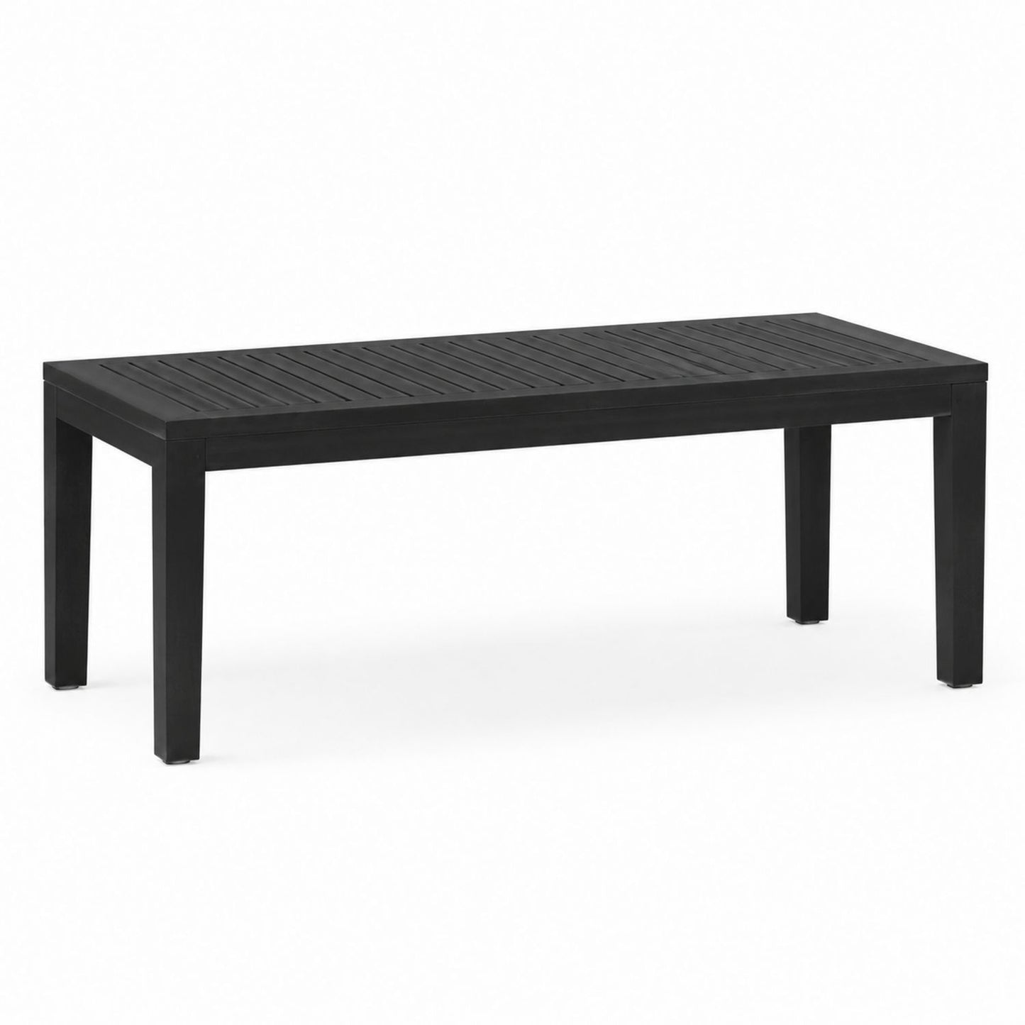 Black Aluminum Rectangular Outdoor Coffee Table 48x24x18in